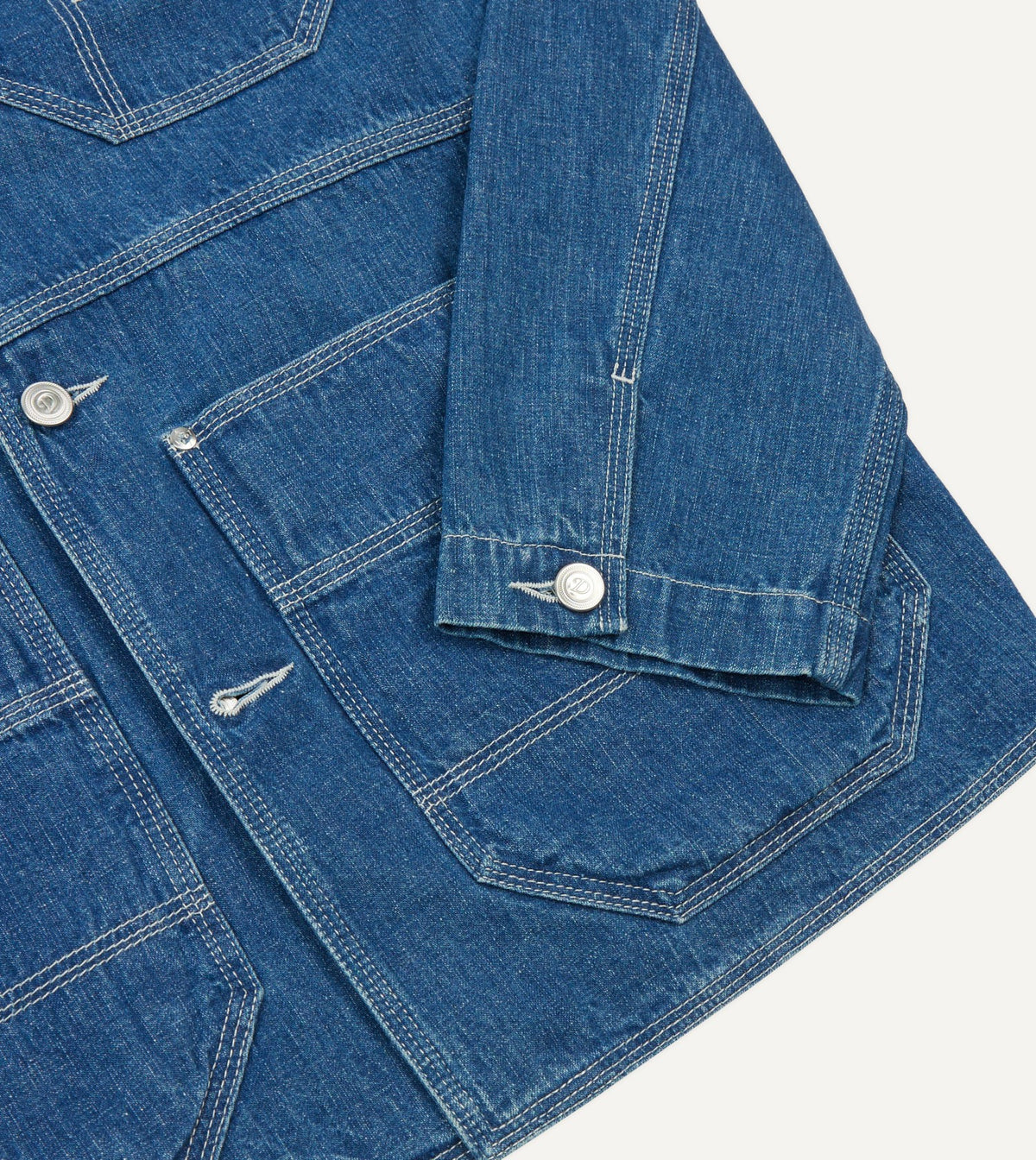 Drake's Stone Wash Selvedge Denim Welder Jacket
