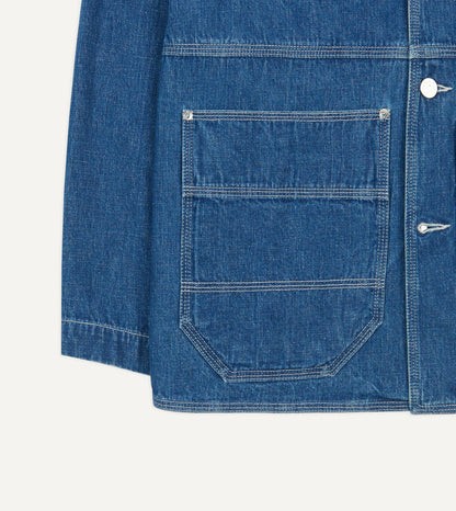 Drake's Stone Wash Selvedge Denim Welder Jacket