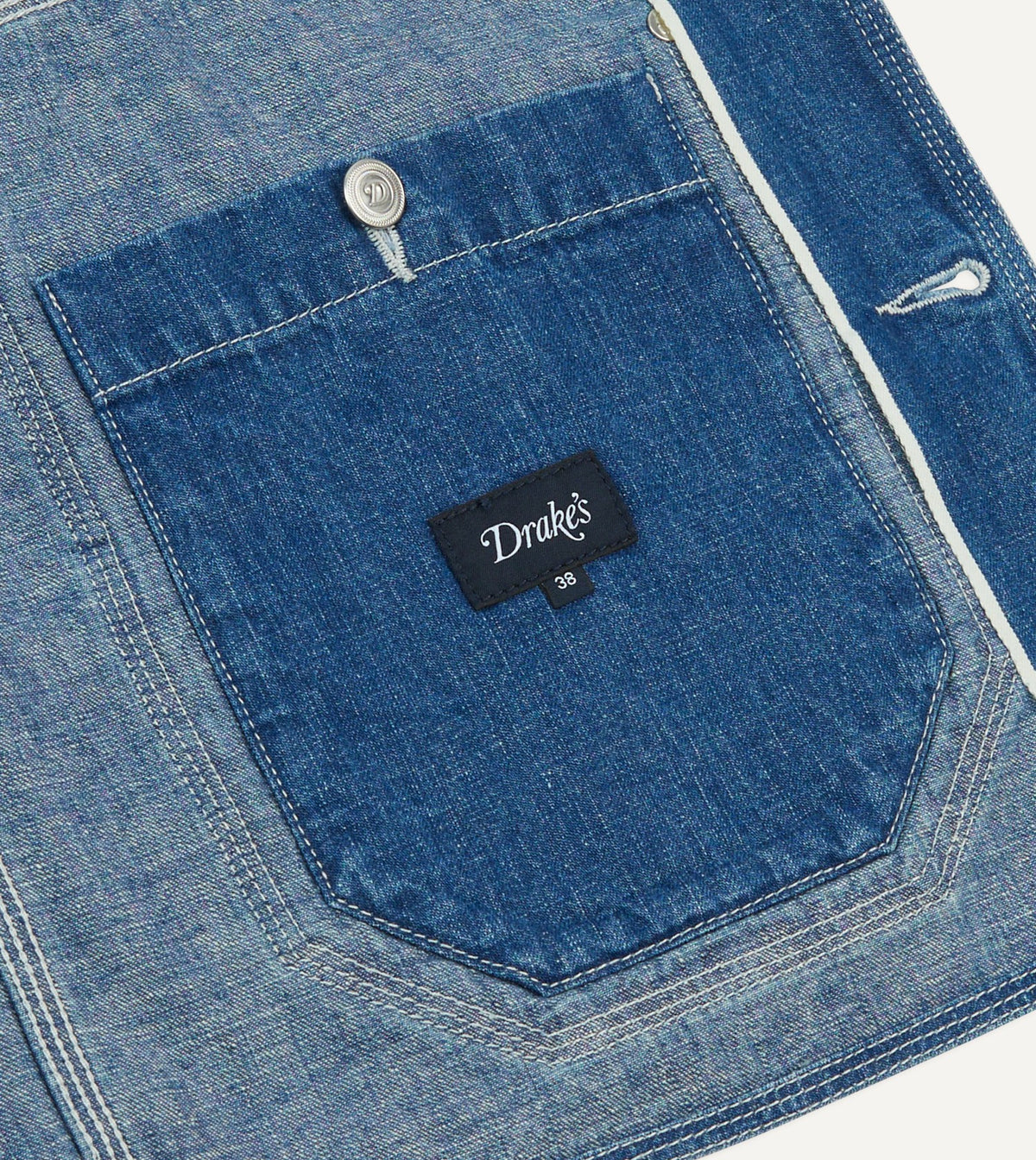 Drake's Stone Wash Selvedge Denim Welder Jacket