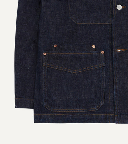Drake's Indigo Rinse Denim Five-Pocket Chore Jacket