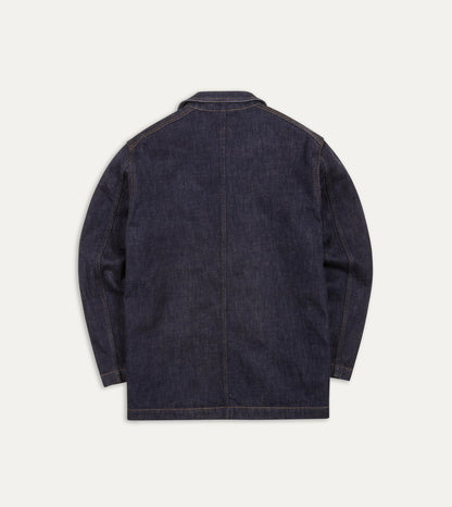 Drake's Indigo Rinse Denim Five-Pocket Chore Jacket