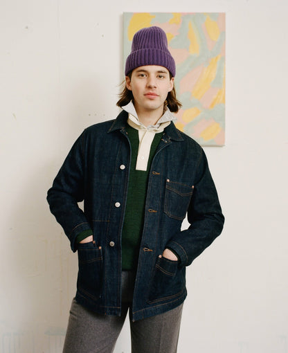 Drake's Indigo Rinse Denim Five-Pocket Chore Jacket