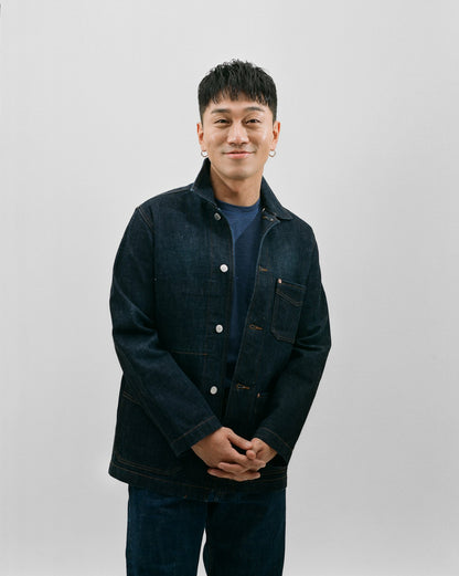 Drake's Indigo Rinse Denim Five-Pocket Chore Jacket