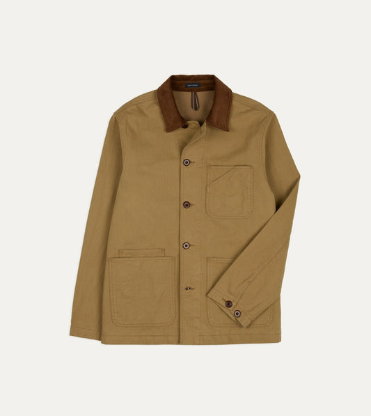 Drake's Tan Cotton Twill Fatigue Jacket
