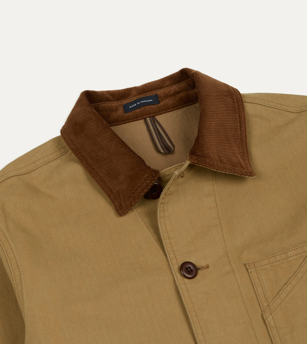 Drake's Tan Cotton Twill Fatigue Jacket