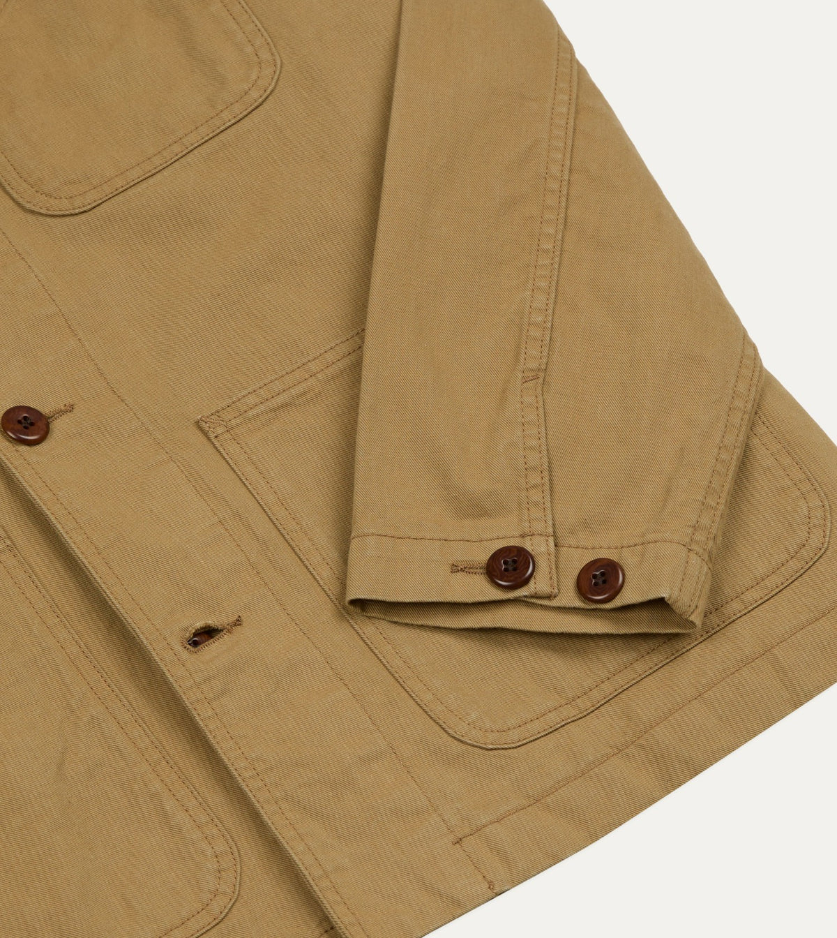 Drake's Tan Cotton Twill Fatigue Jacket