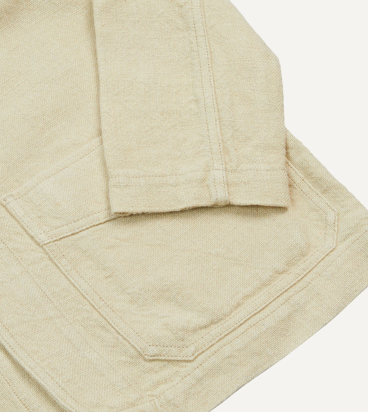 Drake's Ecru Linen Five-Pocket Chore Jacket