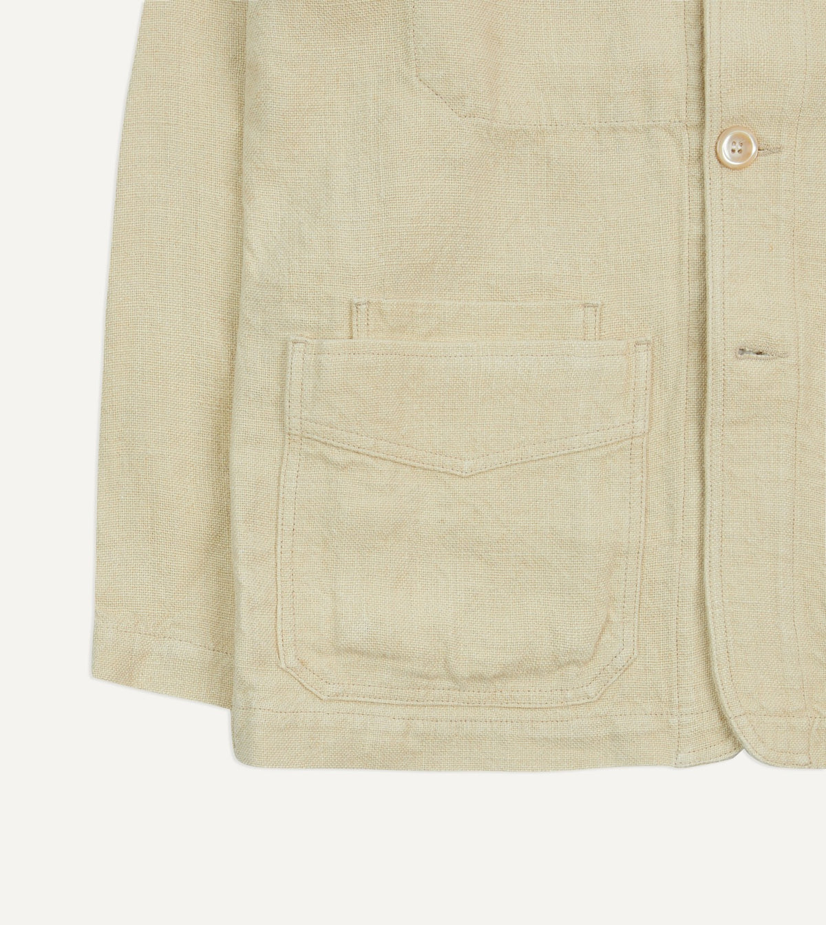 Drake's Ecru Linen Five-Pocket Chore Jacket
