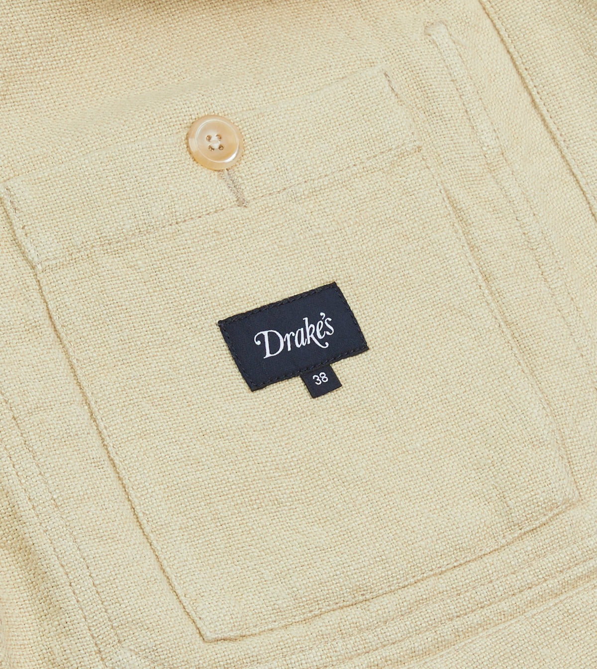 Drake's Ecru Linen Five-Pocket Chore Jacket