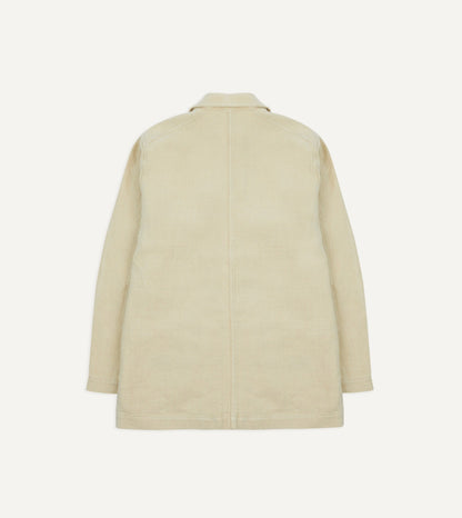 Drake's Ecru Linen Five-Pocket Chore Jacket