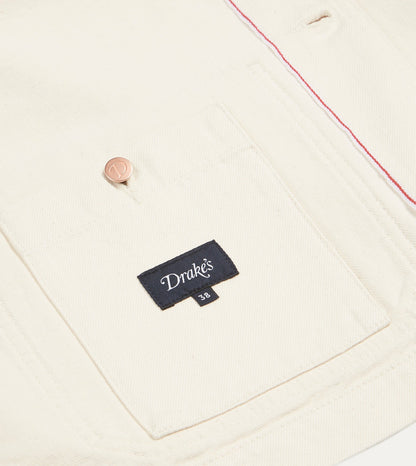 Drake's Ecru Selvedge Denim Five-Pocket Chore Jacket