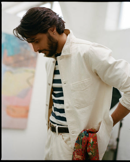 Drake's Ecru Selvedge Denim Five-Pocket Chore Jacket