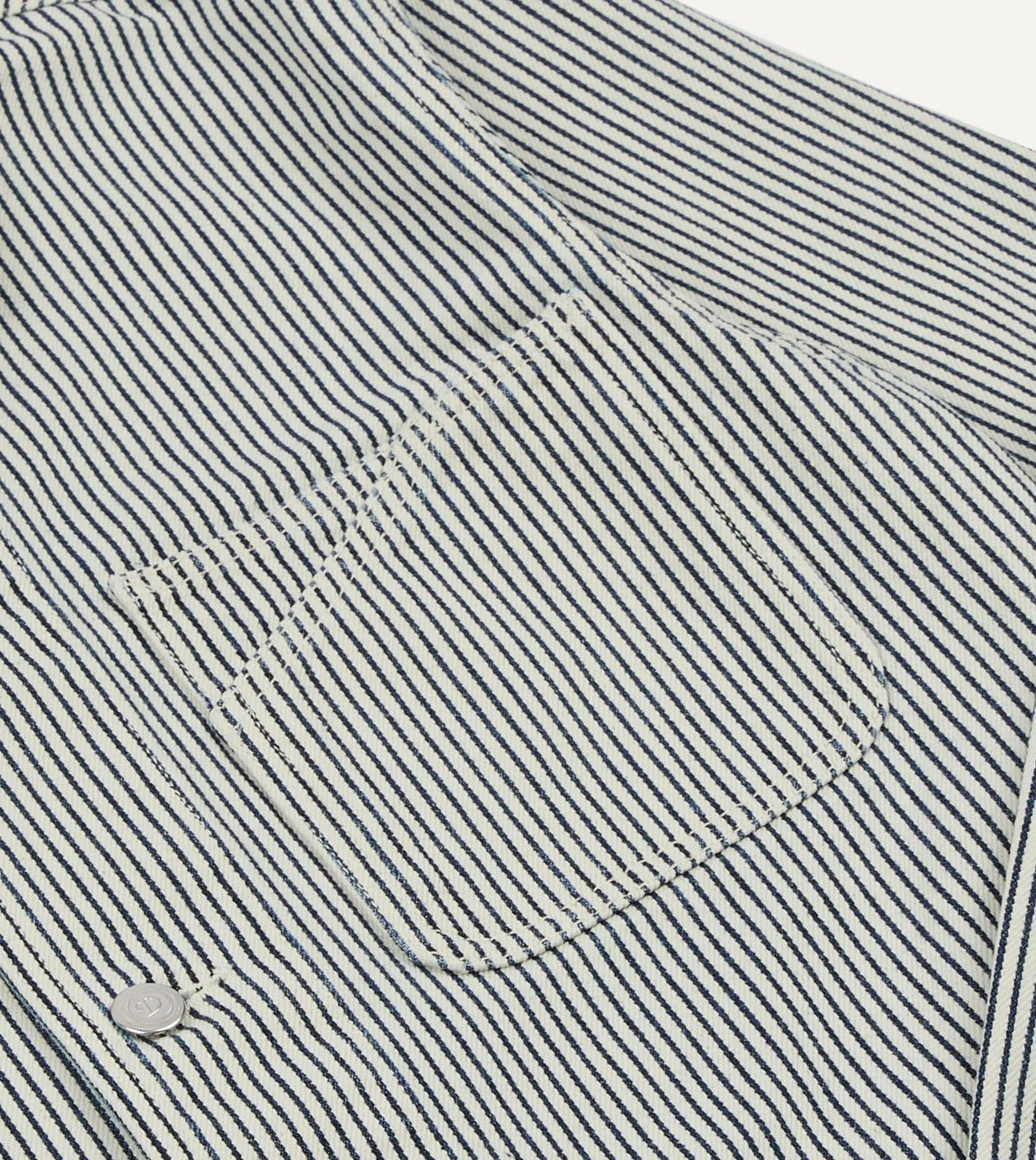 Drake's Indigo Stripe Cotton Fatigue Jacket