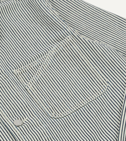 Drake's Indigo Stripe Cotton Fatigue Jacket