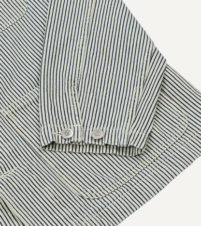 Drake's Indigo Stripe Cotton Fatigue Jacket