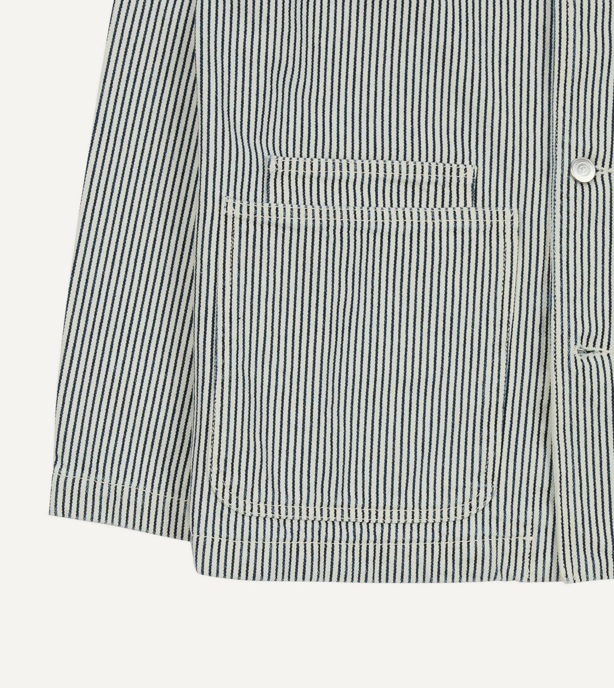 Drake's Indigo Stripe Cotton Fatigue Jacket