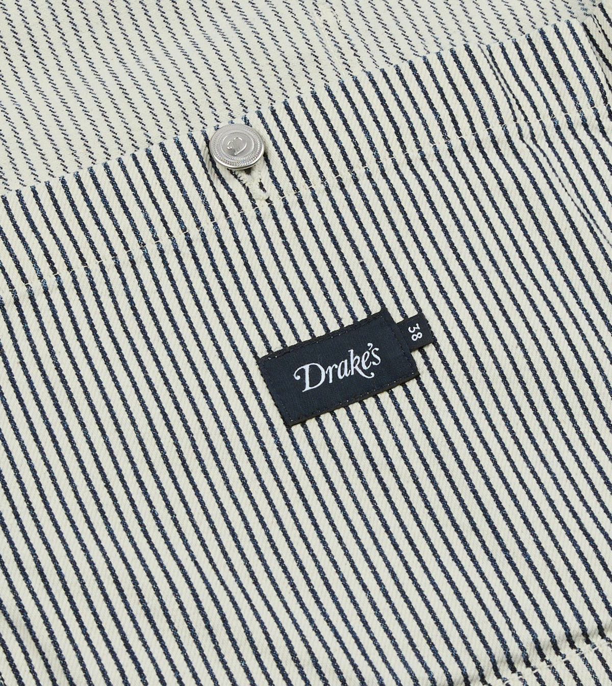 Drake's Indigo Stripe Cotton Fatigue Jacket