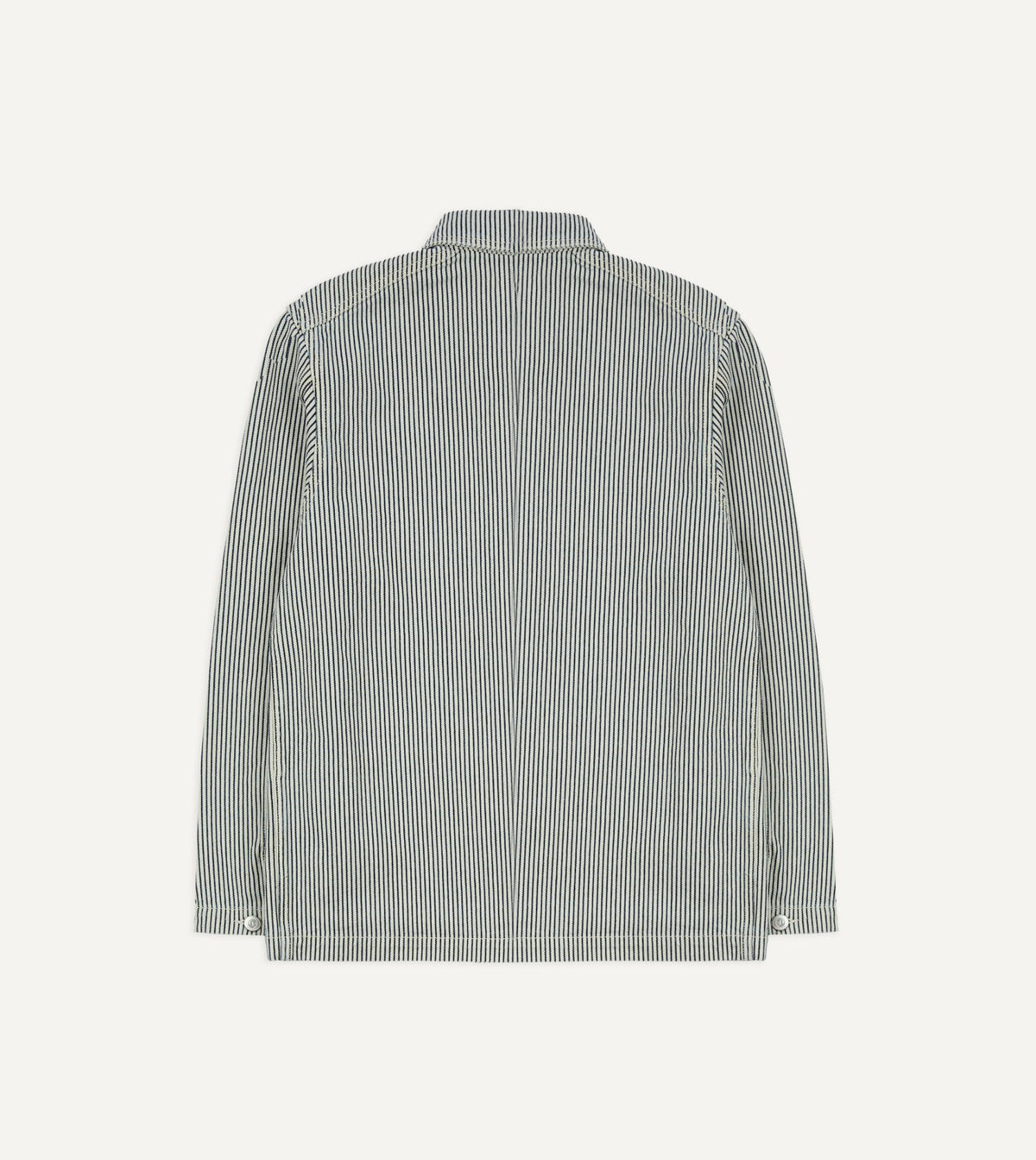 Drake's Indigo Stripe Cotton Fatigue Jacket