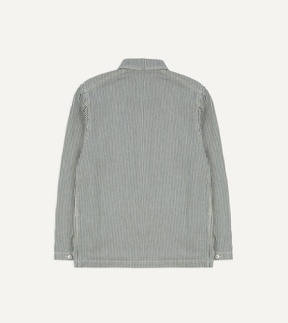 Drake's Indigo Stripe Cotton Fatigue Jacket