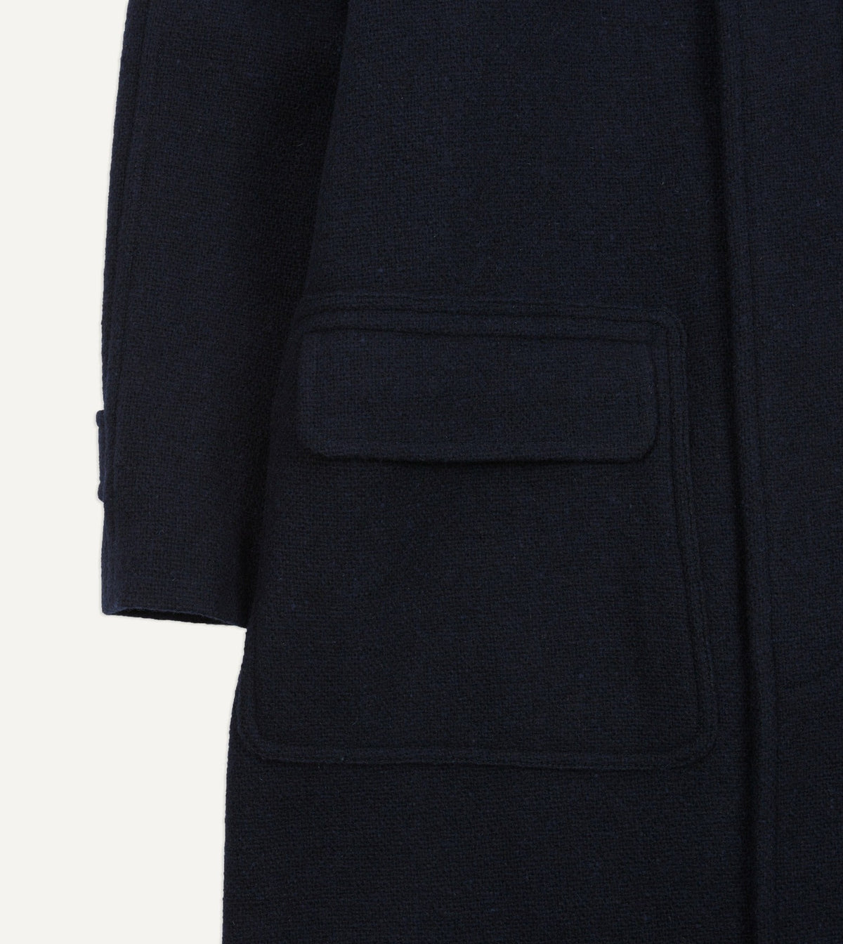 Drake's Navy Wool Raglan Coat