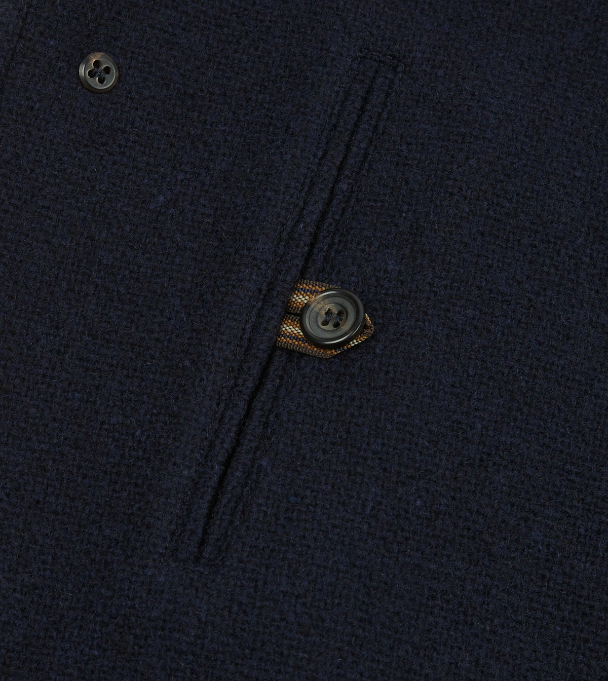 Drake's Navy Wool Raglan Coat