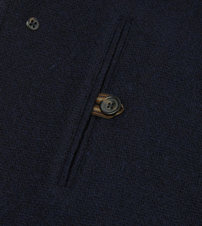Drake's Navy Wool Raglan Coat