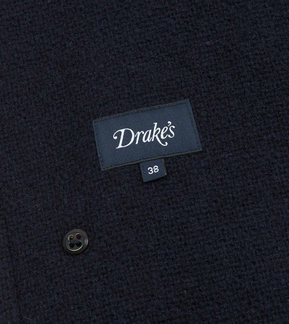 Drake's Navy Wool Raglan Coat