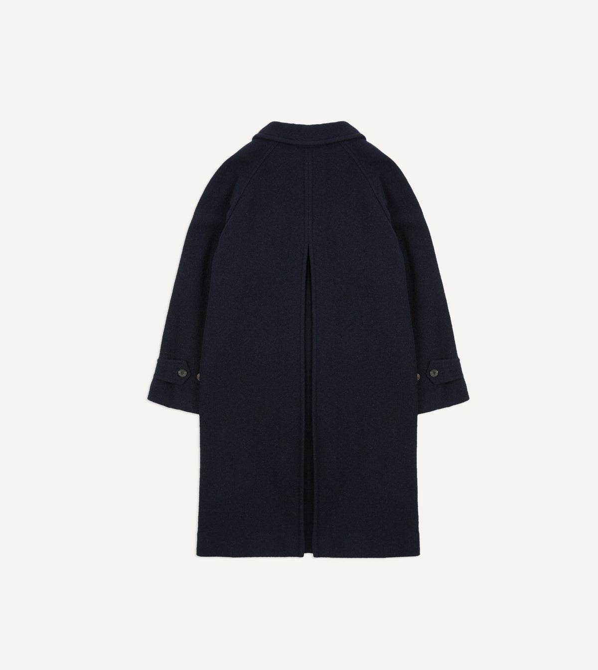 Drake's Navy Wool Raglan Coat