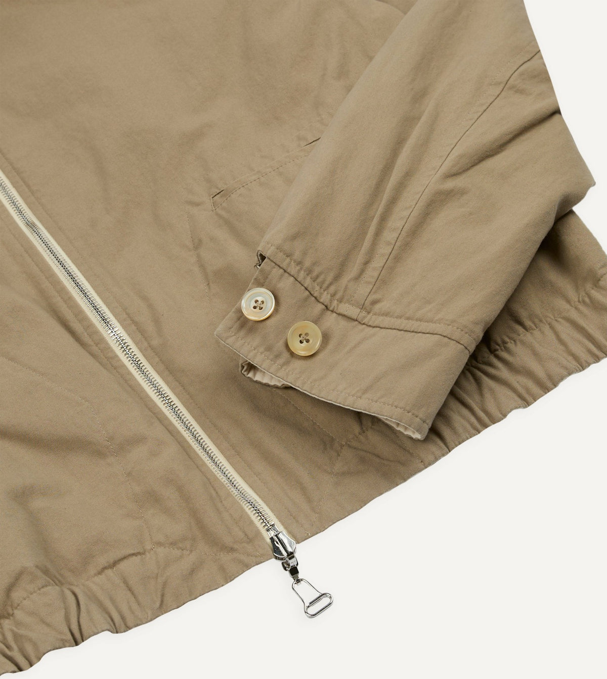 Drake's Ecru and Tan Reversible Cotton Blouson Jacket