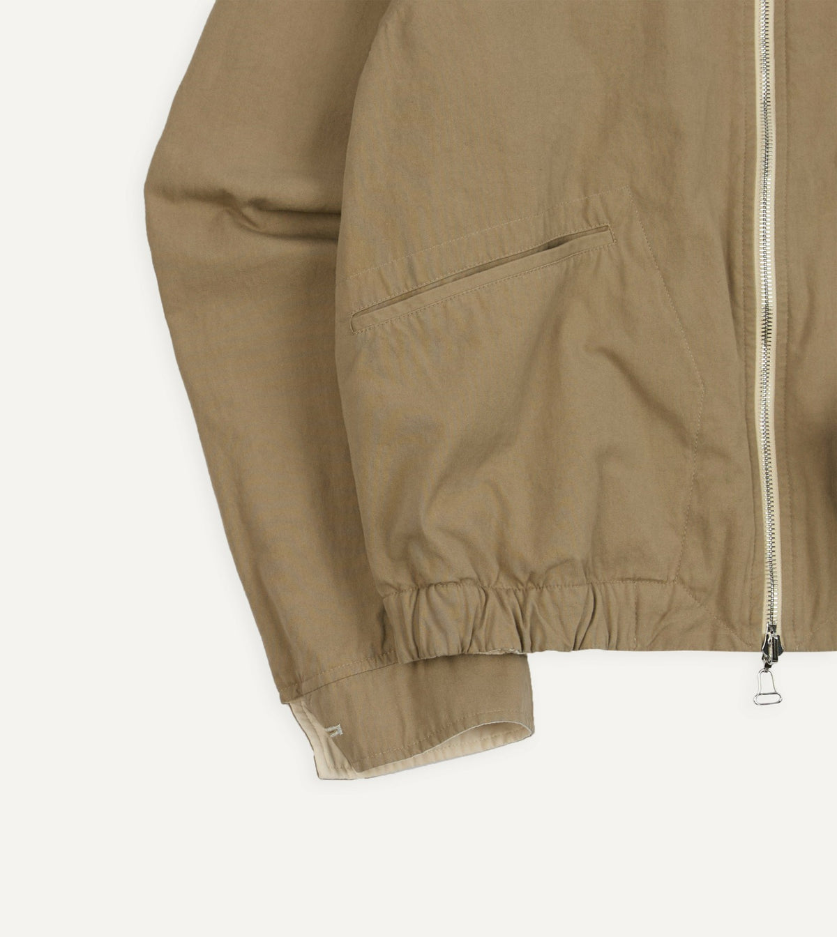 Drake's Ecru and Tan Reversible Cotton Blouson Jacket