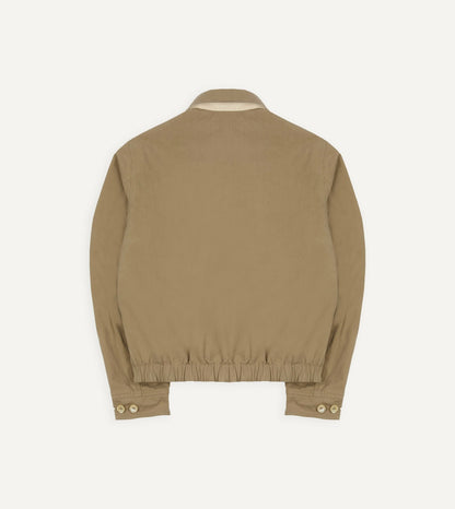 Drake's Ecru and Tan Reversible Cotton Blouson Jacket