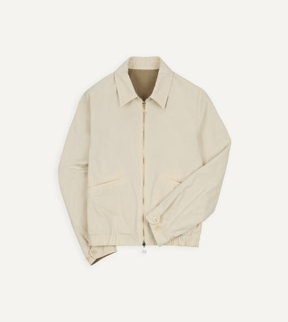 Drake's Ecru and Tan Reversible Cotton Blouson Jacket