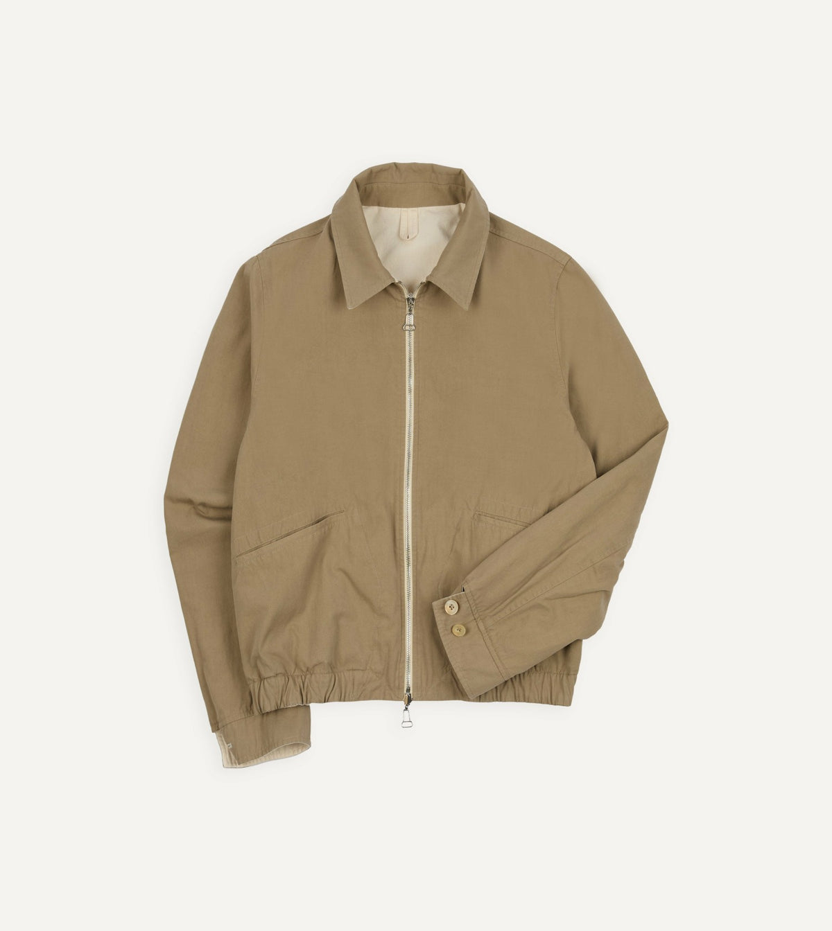 Drake's Ecru and Tan Reversible Cotton Blouson Jacket