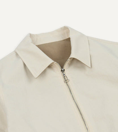 Drake's Ecru and Tan Reversible Cotton Blouson Jacket