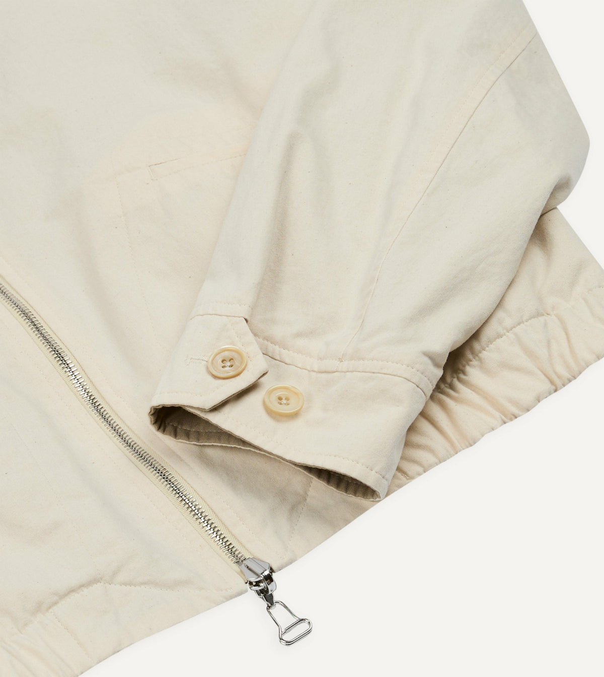 Drake's Ecru and Tan Reversible Cotton Blouson Jacket
