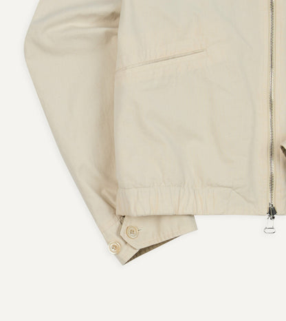 Drake's Ecru and Tan Reversible Cotton Blouson Jacket