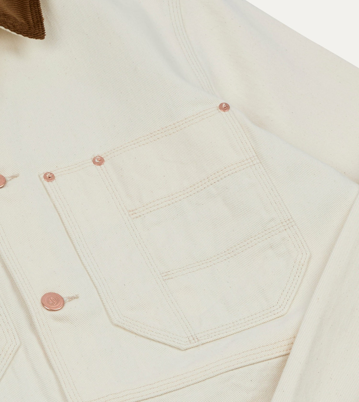 Drake's Ecru Denim Welder Jacket