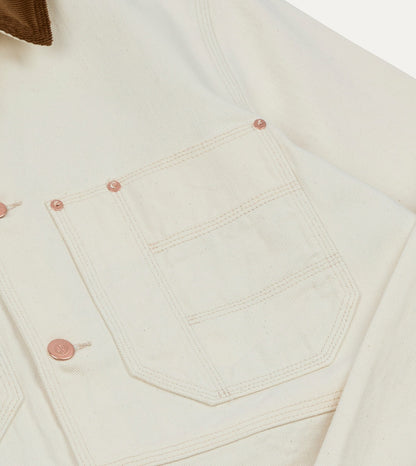 Drake's Ecru Denim Welder Jacket