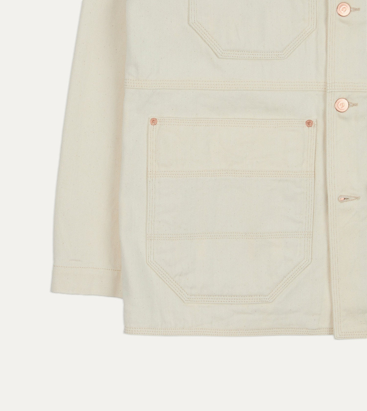 Drake's Ecru Denim Welder Jacket