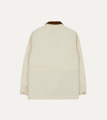 Drake's Ecru Denim Welder Jacket