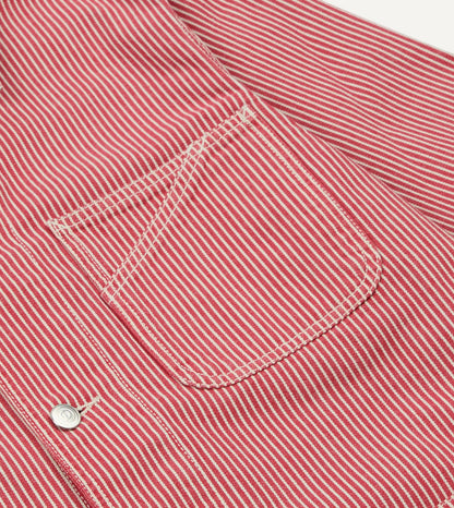 Drake's Red Stripe Cotton Fatigue Jacket