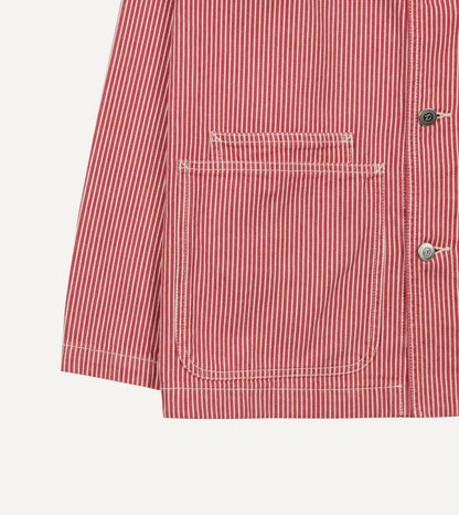 Drake's Red Stripe Cotton Fatigue Jacket