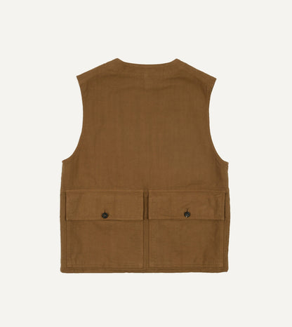 Drake's Tobacco Cotton Utility Vest