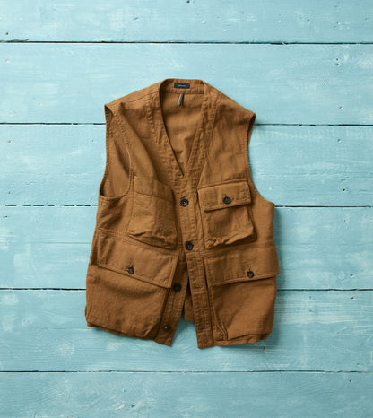 Drake's Tobacco Cotton Utility Vest