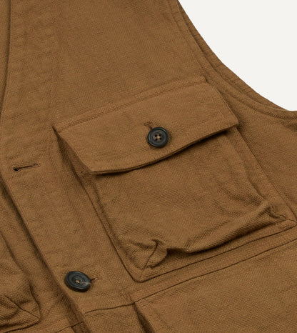 Drake's Tobacco Cotton Utility Vest