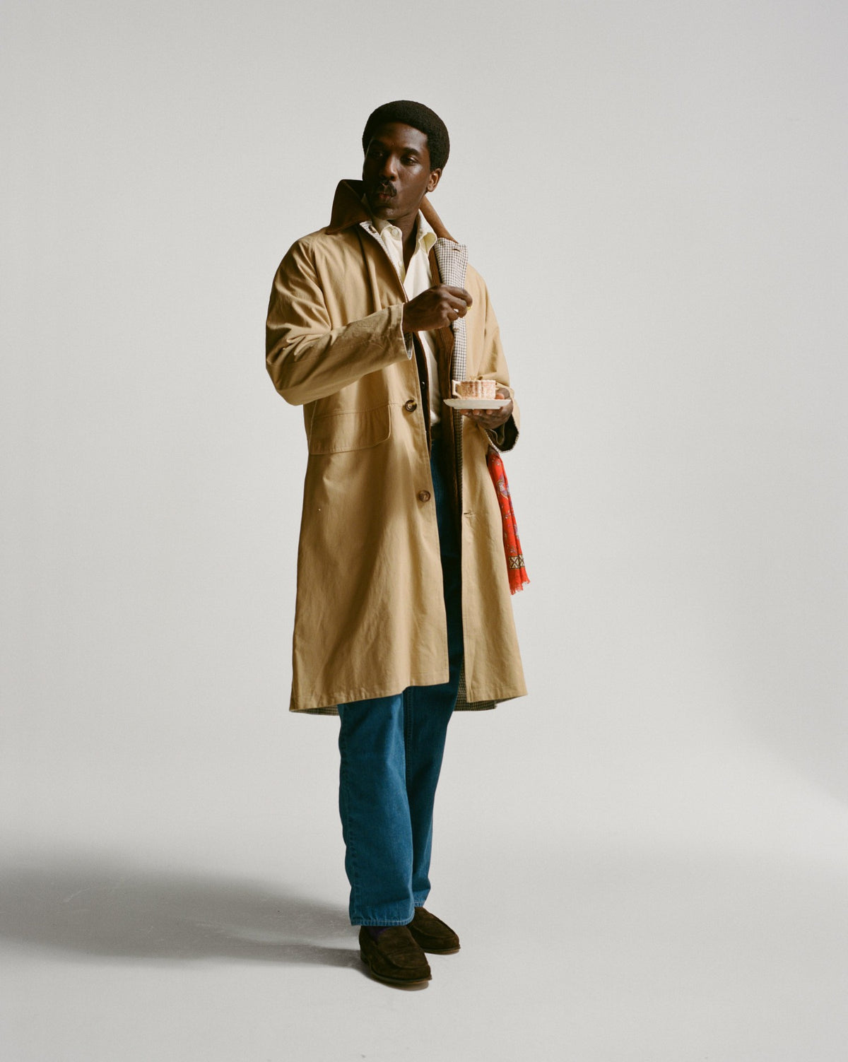 Drake's Reversible Linen–Cotton Raglan Mac