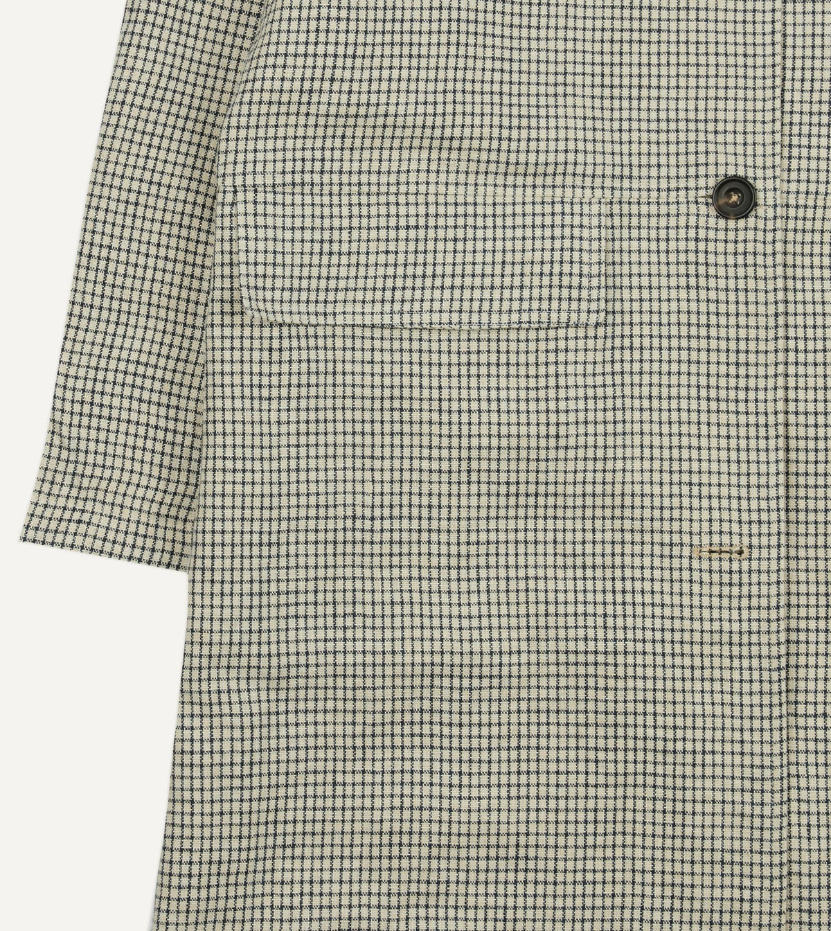 Drake's Reversible Linen–Cotton Raglan Mac