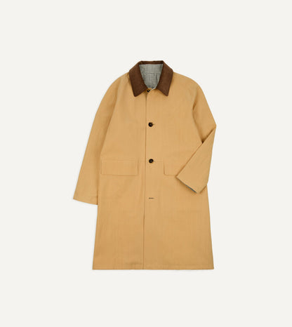 Drake's Reversible Linen–Cotton Raglan Mac