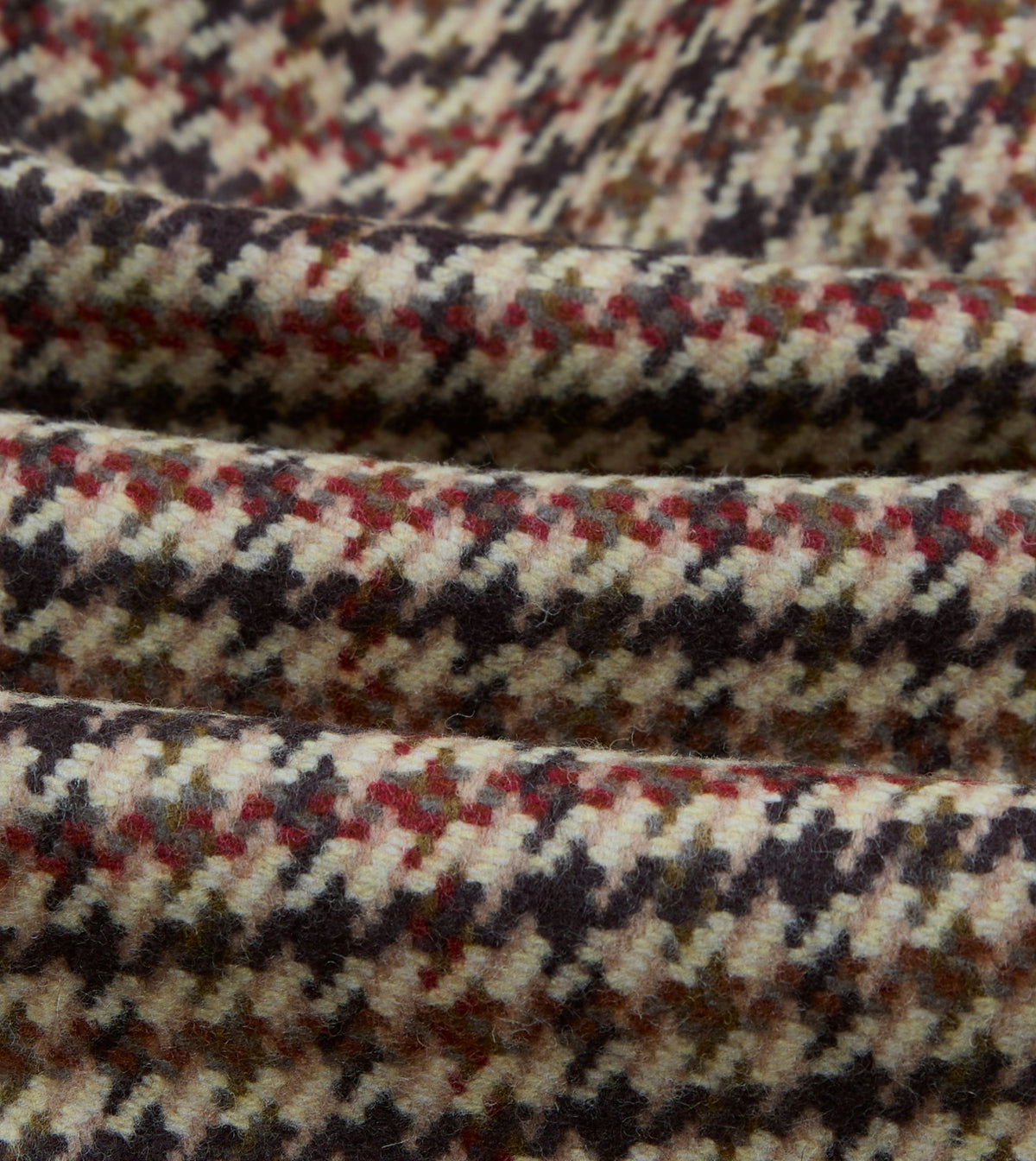 Drake's Brown Houndstooth Check Wool Raglan Coat