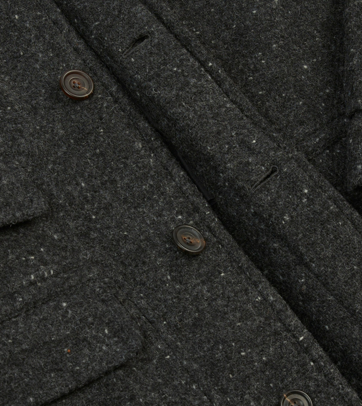 Drake's Grey Flecked Wool Raglan Coat
